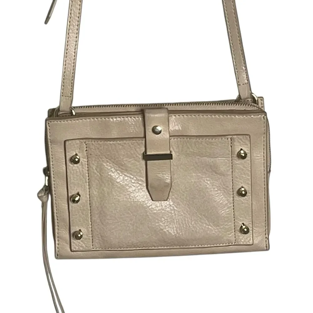 Botkier New York Warren City Crossbody Handbag Blush Beige Leather Studded